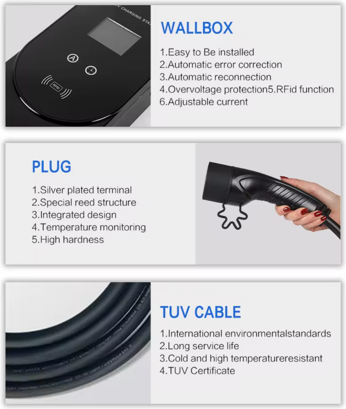 7kw Home EV Charger Type 2 With Wifi & Bluetooth - E1 ( Single phase ...